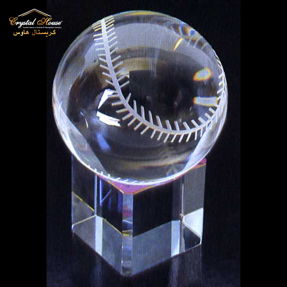 Clear Crystal Baseball Trophy With Engraving Crystal House Sharjah